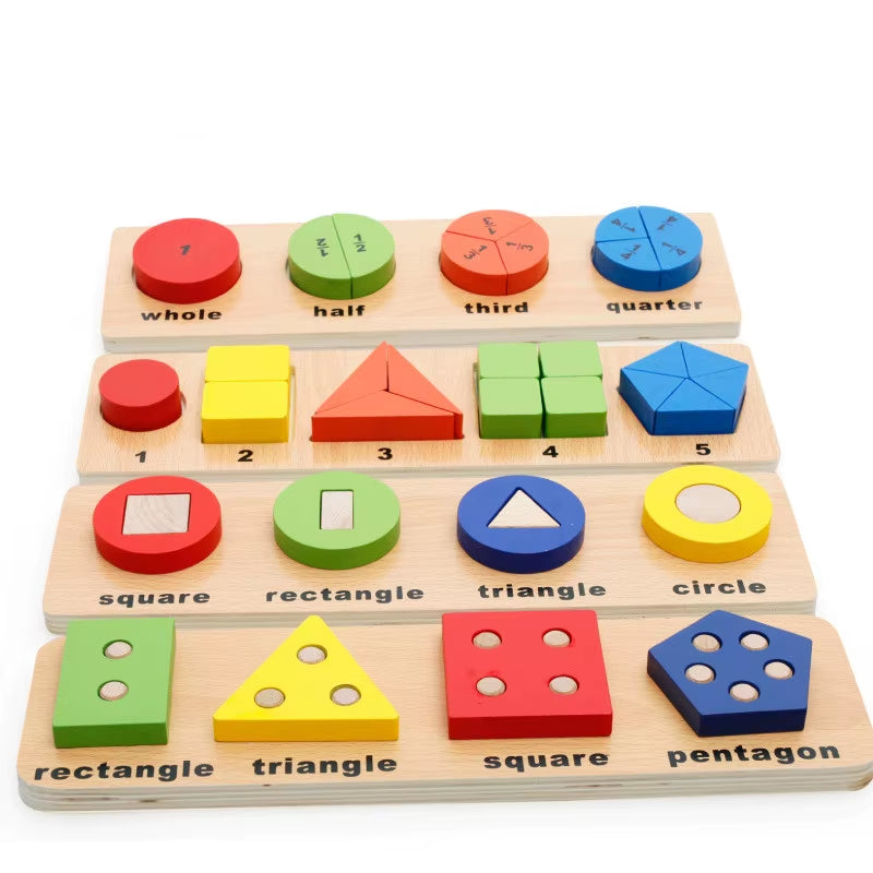 Wooden Educational Toys Wooden Shape Color Sorting Preschool Stacking Blocks Toddler Puzzles Toys for Kids Age 1 2 3